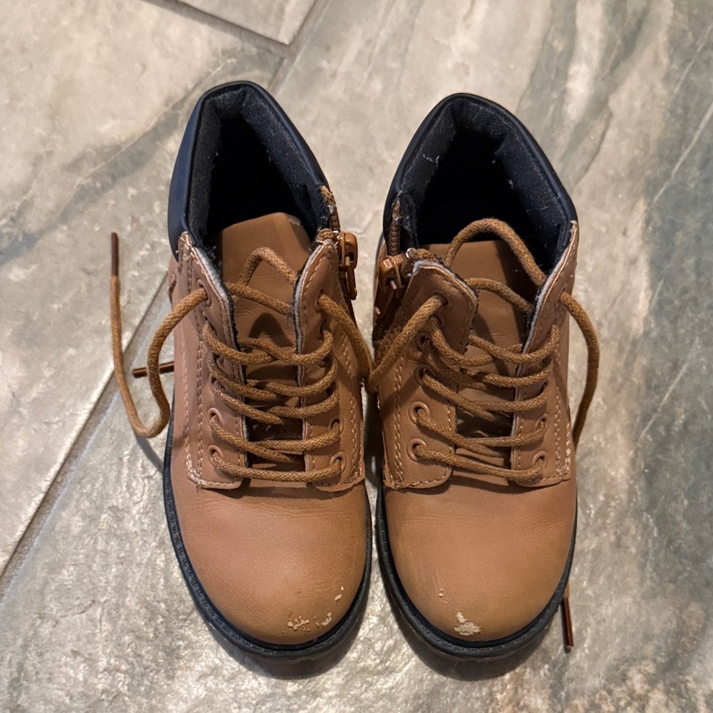 Children's Tan Lace-Up Boots